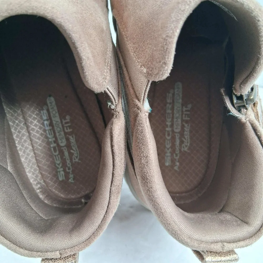 Skechers Relaxed Fit 158952 Mushroom Brown Ankle Boots‎ Womens 7 Memory Foam